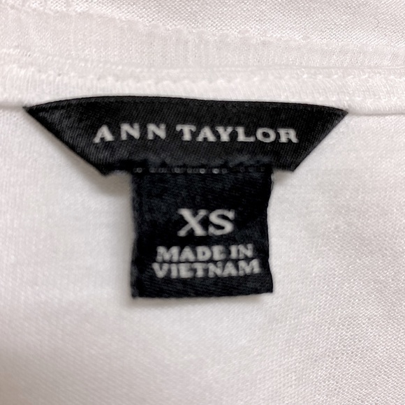 ANN TAYLOR White Tulle & Cotton Racerback Flowy Tanktop - Picture 4 of 16